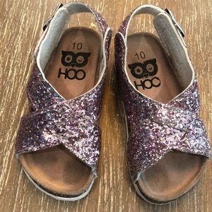 Hoo sandals in glittery pink sz 10